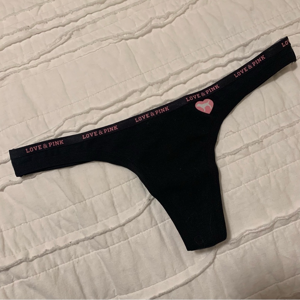 VS Vintage PINK banded logo thong panty